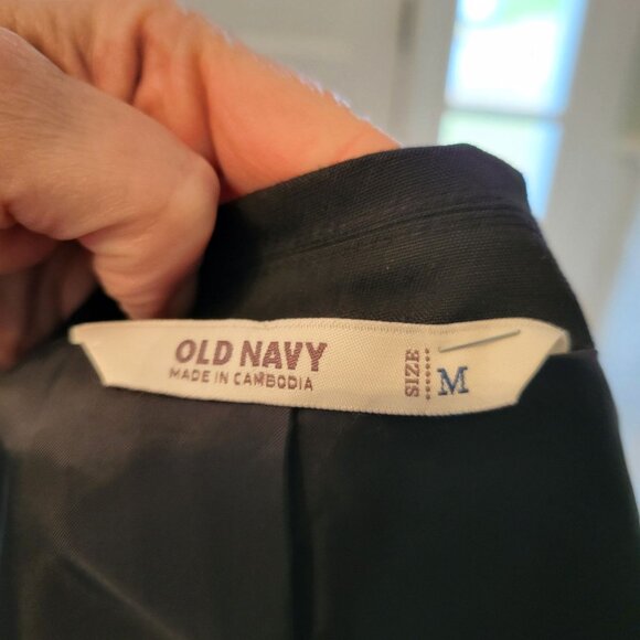 Black Single Button Fitted Blazer Old Navy M Classic Old Money Office Tailored - Picture 8 of 8